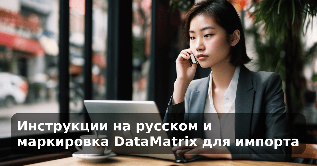 Инструкции на русском и маркировка DataMatrix для импорта